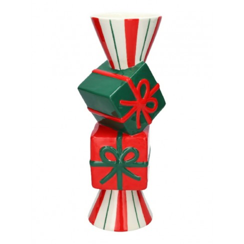 Ваза подаръци 13х31см Yule червено/зелено Ваза подаръци 13х31см Yule червено/зелено